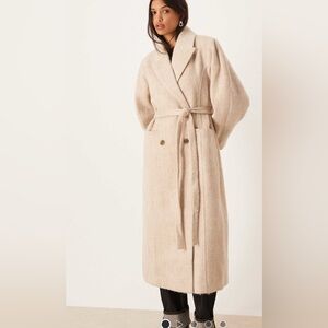 NWT ASOS Oatmeal Belted Coat